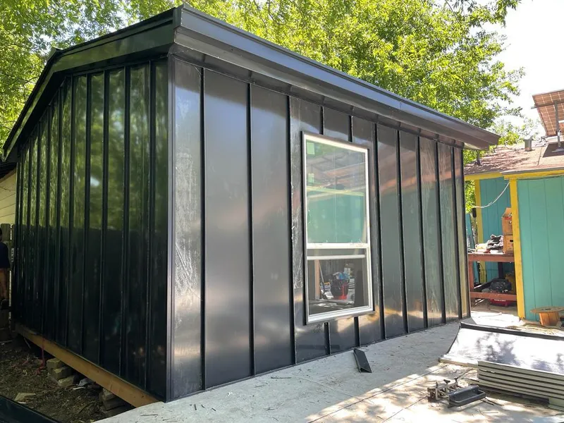 Black standing seam metal wall panels for Metal Roof Installation in Parkersburg