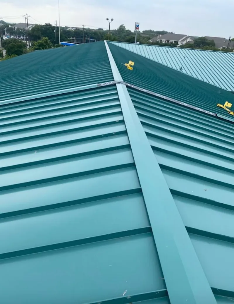 Green commercial metal roof ridge and valley for Metal Roof Repair in Parkersburg